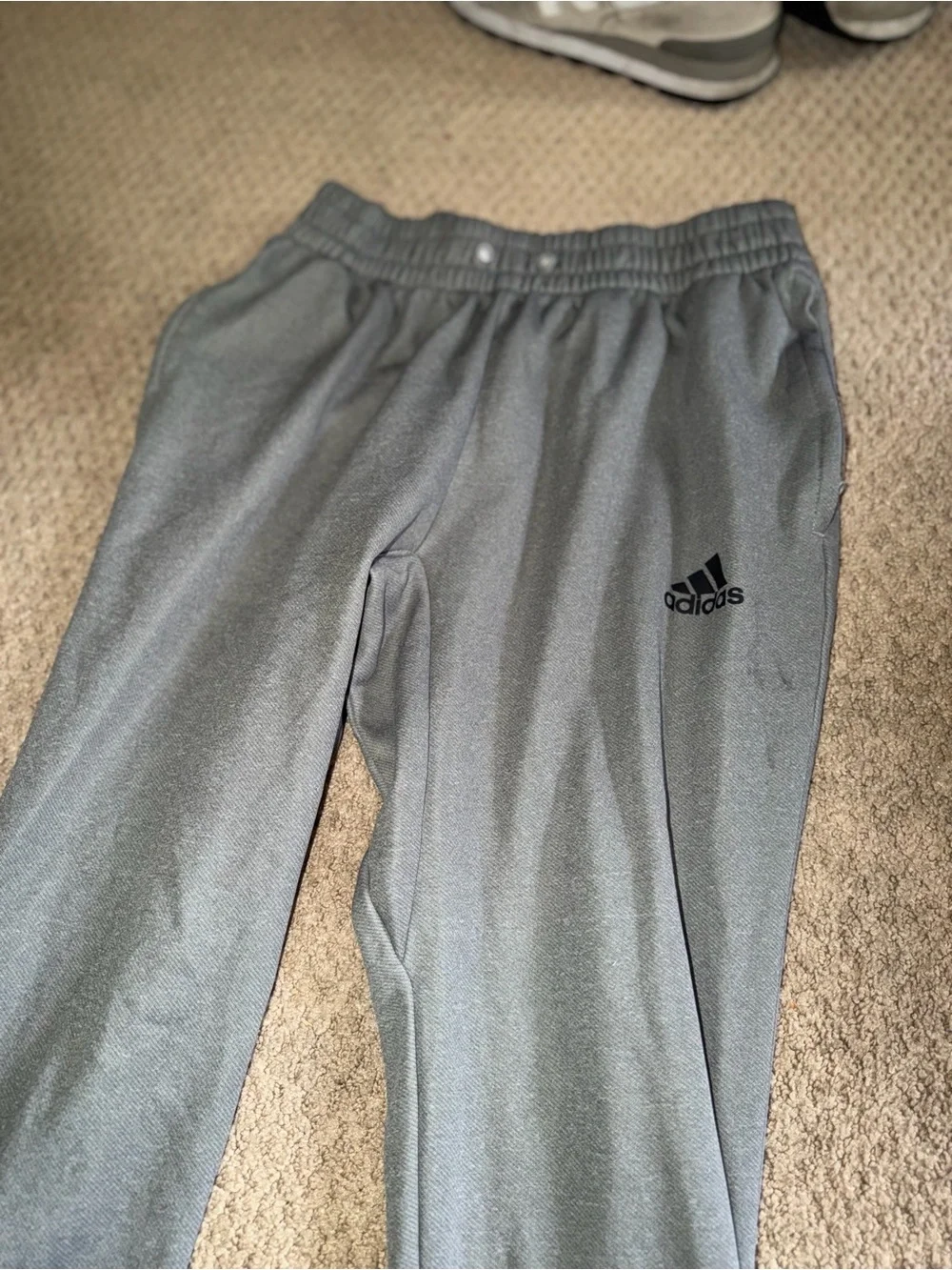 adidas Gray Jogger Sweatpants with Black Logo
